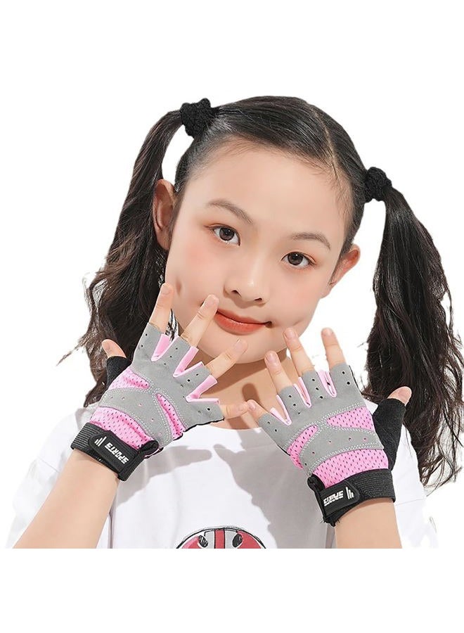 CXQRR Kids Sport Gloves, Kids Half Finger Gloves, Kids Boys Girls Cycling Gloves, Kids Fishing Gloves for Cycling Camping Fishing Outdoor Sports - Image 4