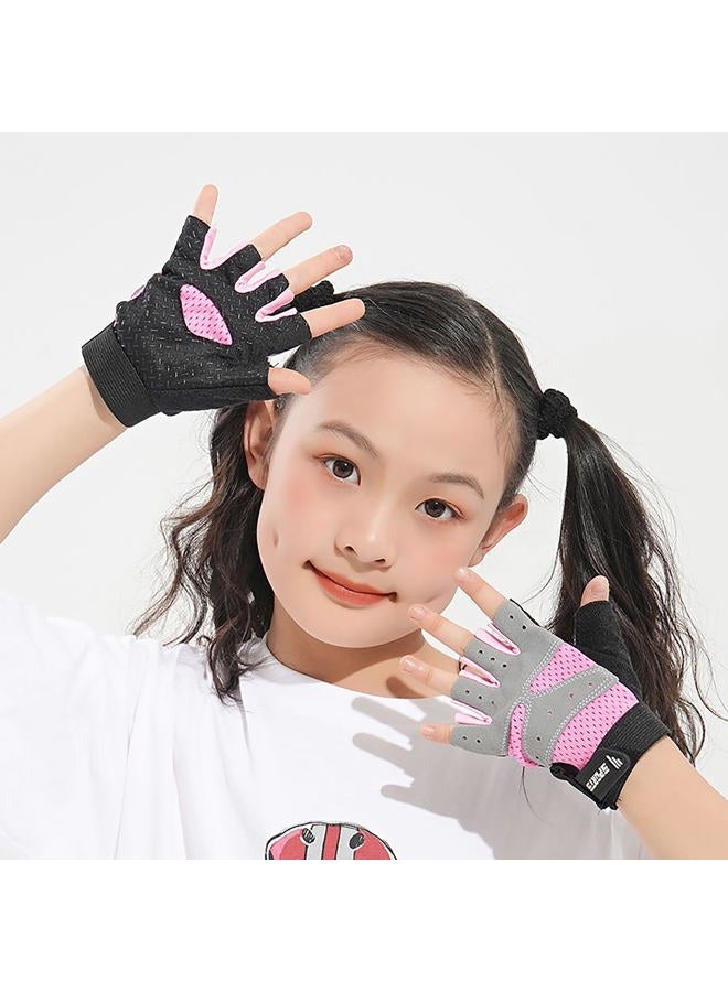 CXQRR Kids Sport Gloves, Kids Half Finger Gloves, Kids Boys Girls Cycling Gloves, Kids Fishing Gloves for Cycling Camping Fishing Outdoor Sports - Image 5