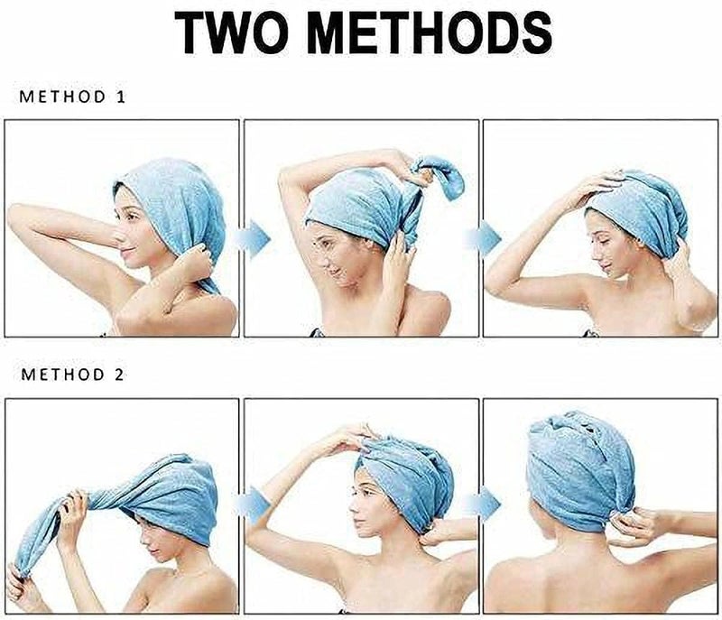SINGTHITA Hair Towel Wrap Absorbent Towel Hair-Drying Bathrobe Magic Hair Warp Towel Super Quick-Drying Microfiber Bath Towel Hair Dry Cap Salon Towel (Multicolor) - Image 4