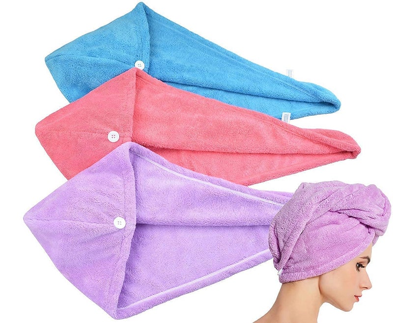 SINGTHITA Hair Towel Wrap Absorbent Towel Hair-Drying Bathrobe Magic Hair Warp Towel Super Quick-Drying Microfiber Bath Towel Hair Dry Cap Salon Towel (Multicolor) - Image 1