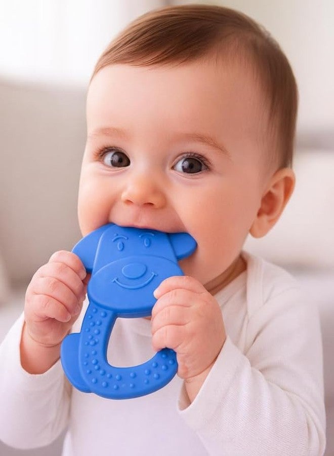 Babyblu The Playful Pup | Silicone Dog Shape Baby Teether Blue | Silicone Teething Toy for Infants & Toddlers | Baby Teether for Chewing & Gum Stimulation - Image 4