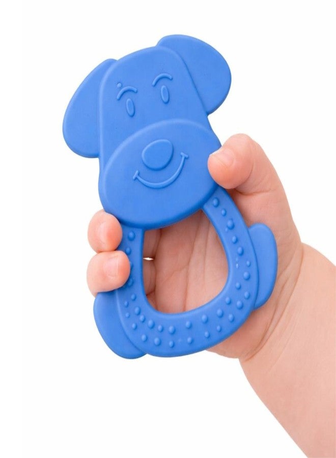 Babyblu The Playful Pup | Silicone Dog Shape Baby Teether Blue | Silicone Teething Toy for Infants & Toddlers | Baby Teether for Chewing & Gum Stimulation - Image 1
