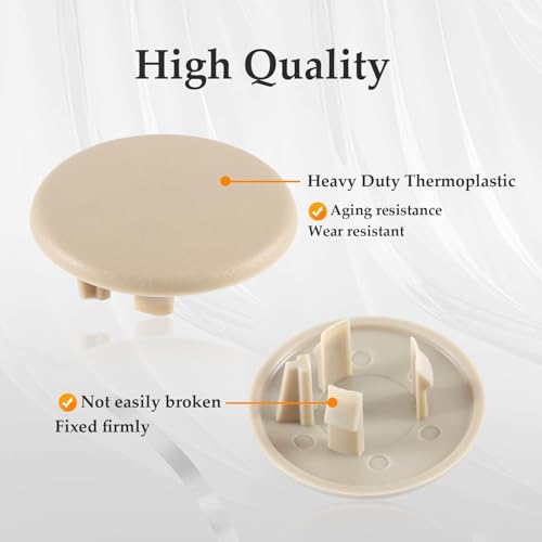 HIMARKLIF Armrest Cap Cover Fit for Chevy Tahoe Suburban 2007-14 GMC Yukon Denali Cadillac 2007-2019 Escalade,Armrest Handle Trim Bolt Rear Seat Cover Cap Replace# 15279689(Beige,2PCS) - Image 2