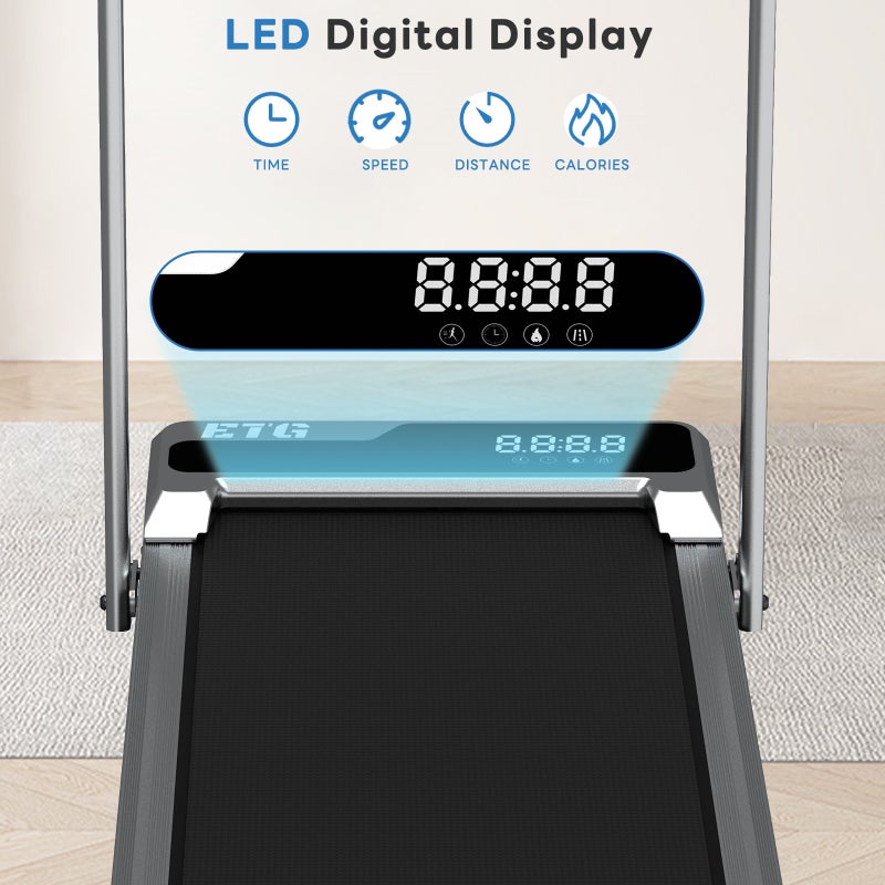 ETG Compact Home Treadmill with LED Display, 0.65 HP Quiet Motor, 2-Level Manual Incline, 1–10 km/h Speed, 100 kg Load Capacity for Walking & Jogging - Image 5