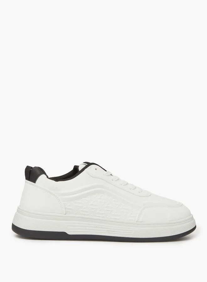 Styli White Lace-Up Urban Sports Sneakers