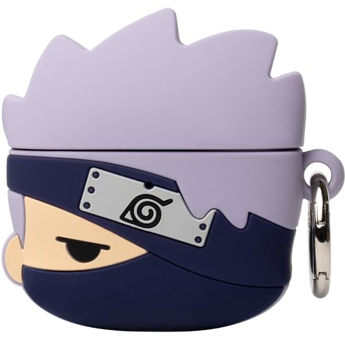 iFace Naruto Shippuden Anime Figure Case [ Compatible with AirPods Pro 1/Pro 2, Not for Pro 3] – Silicone Protective Cover [Carabiner Clip Included] [Wireless Charging Capable] – Kakashi - Image 1