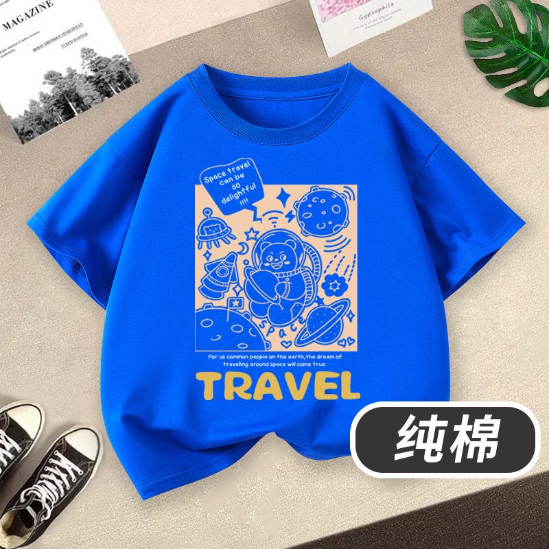 Boys' Short-Sleeved T-Shirt Off-Road Vehicle Cartoon Children'S Wear Summer Cotton Breathable Children'S Top - Image 1