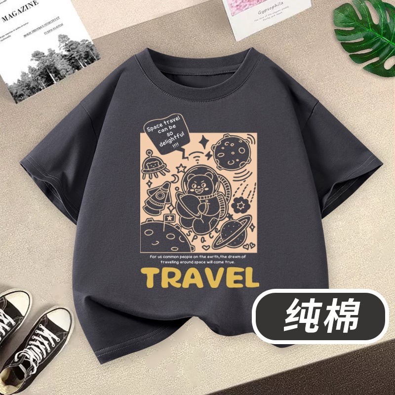 Boys' Short-Sleeved T-Shirt Off-Road Vehicle Cartoon Children'S Wear Summer Cotton Breathable Children'S Top - Image 5