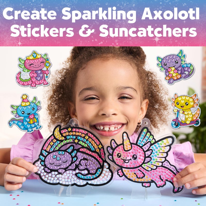 Creativity for Kids Big Gem Diamond Painting Kit: Axolotl Stickers & Suncatcher Kit - Boys and Girls Art & Craft, Axolotl Toys and Gifts for Kids (Ages 6+) - Image 2