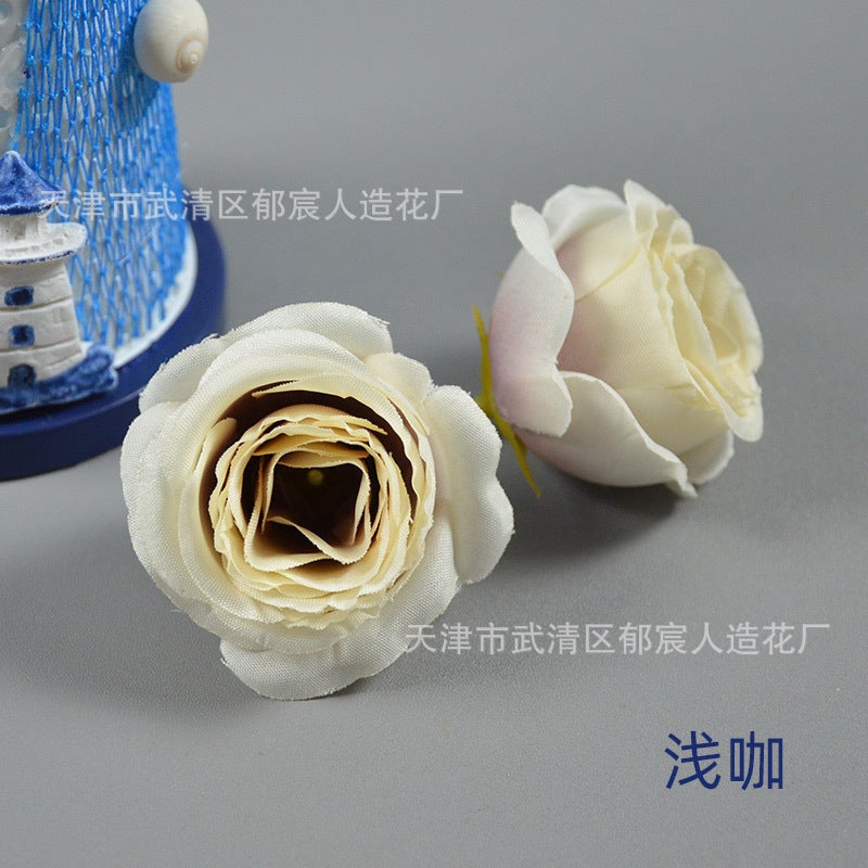 Artificial Camellia Rose Bridal Bouquet Shallow coffee