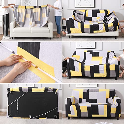 HOKIPO Stretchable Elastic Couch Cover 1 Seater (AR-4099-S2) - Image 5