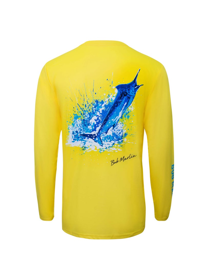 BOB MARLIN Marlin Performance Shirt Ocean Marlin Yellow-2Xl  - Image 1