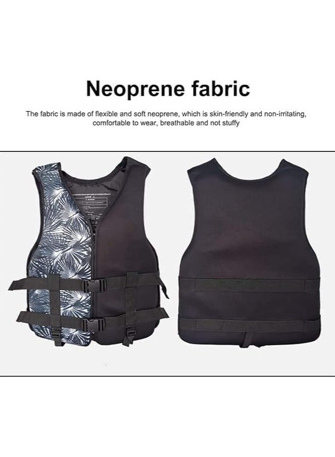 ريبنيو سترة سباحة للرجال من النيوبرين للبالغين من الرجال والنساء، سترات قارب البحر ملحقات السباحة مقاس XX-Large لـ 90 إلى 120 كجم - أصفر - Image 4