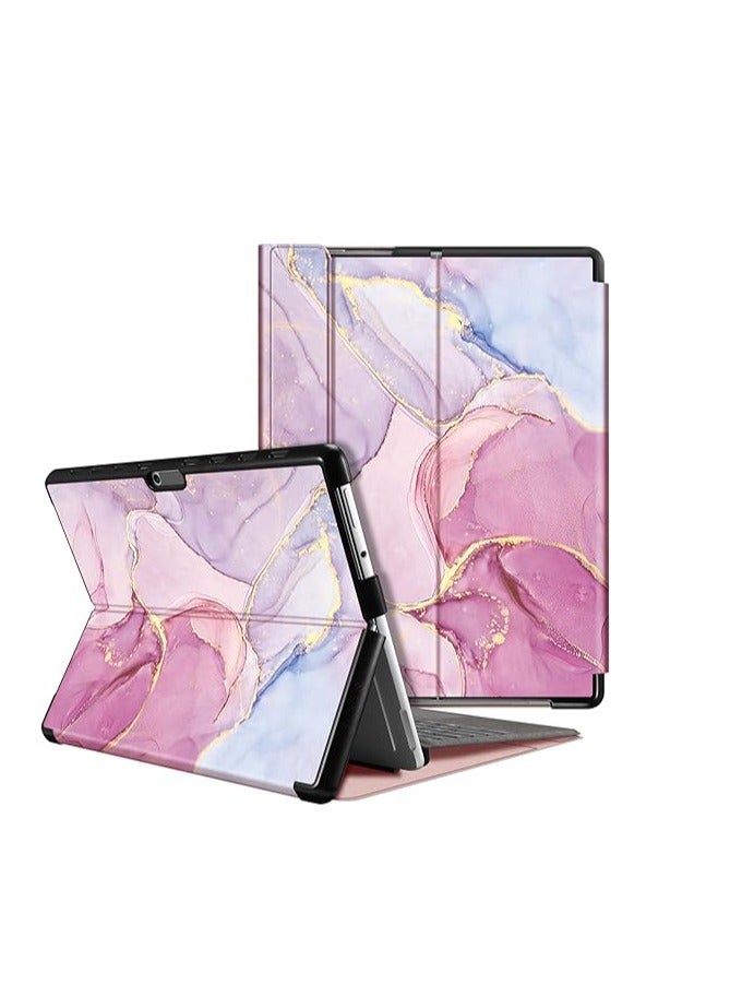 فينتي جراب حماية صلب ورفيع بتصميم كيبورد مناسب للكتابة من فينتاي لجهاز مايكروسوفت سيرفس برو 8 13 بوصة اصدار 2021 رخامي لامع جلد صناعي Cرفس ومايكروسوفت لمايكروسوفت - Image 1