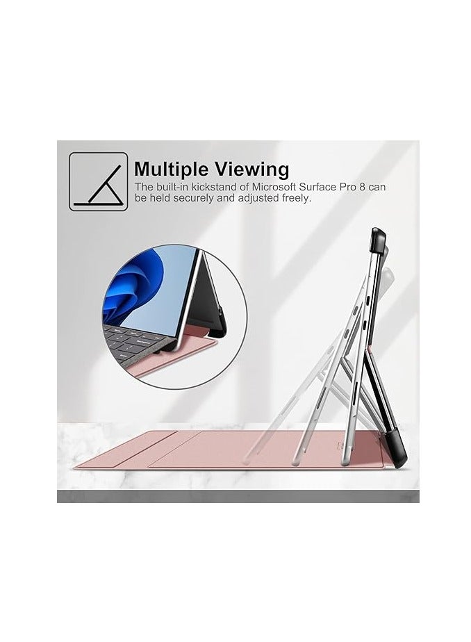 فينتي جراب حماية صلب ورفيع بتصميم كيبورد مناسب للكتابة من فينتاي لجهاز مايكروسوفت سيرفس برو 8 13 بوصة اصدار 2021 رخامي لامع جلد صناعي Cرفس ومايكروسوفت لمايكروسوفت - Image 4
