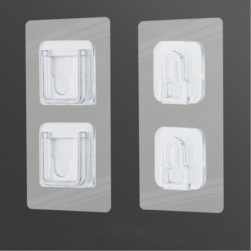 Clear Adhesive Wall Hooks for Kitchen Bath Yagi double-row female buckle set