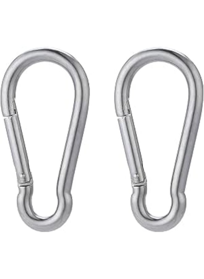MY SOUQ Pack of 2 Heavy Duty M4 Stainless Steel Snap Hook Carabiner 4cm for Keychain, Camping, and Outdoor Gear - Image 1