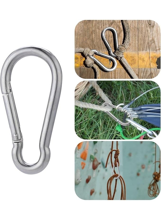 MY SOUQ Pack of 2 Heavy Duty M4 Stainless Steel Snap Hook Carabiner 4cm for Keychain, Camping, and Outdoor Gear - Image 4