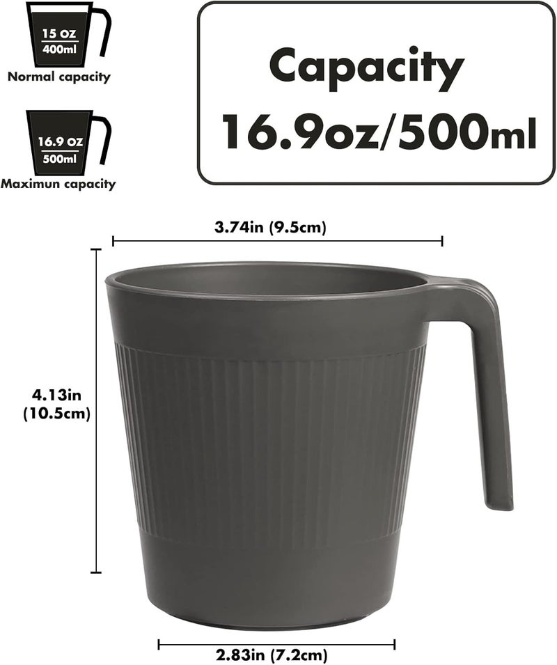 Greentainer Coffee Mugs Set of 8 Plastic Coffee Cups Set 169 OZ Unbreakable Coffee Mugs with Handle Reusable CampingDormRV Drinking Cups for AdultsKids - Image 2