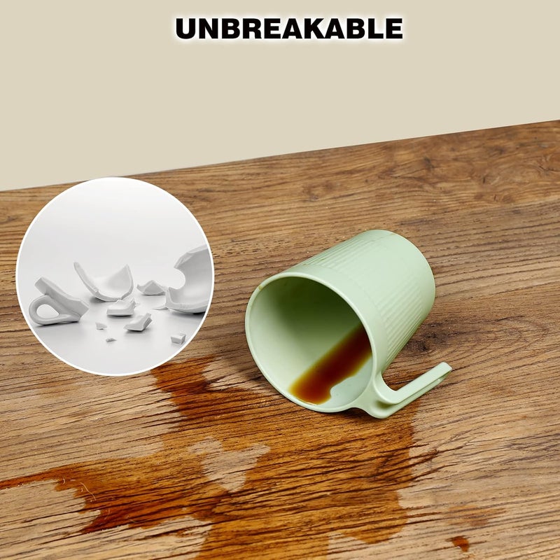 Greentainer Coffee Mugs Set of 8 Plastic Coffee Cups Set 169 OZ Unbreakable Coffee Mugs with Handle Reusable CampingDormRV Drinking Cups for AdultsKids - Image 4