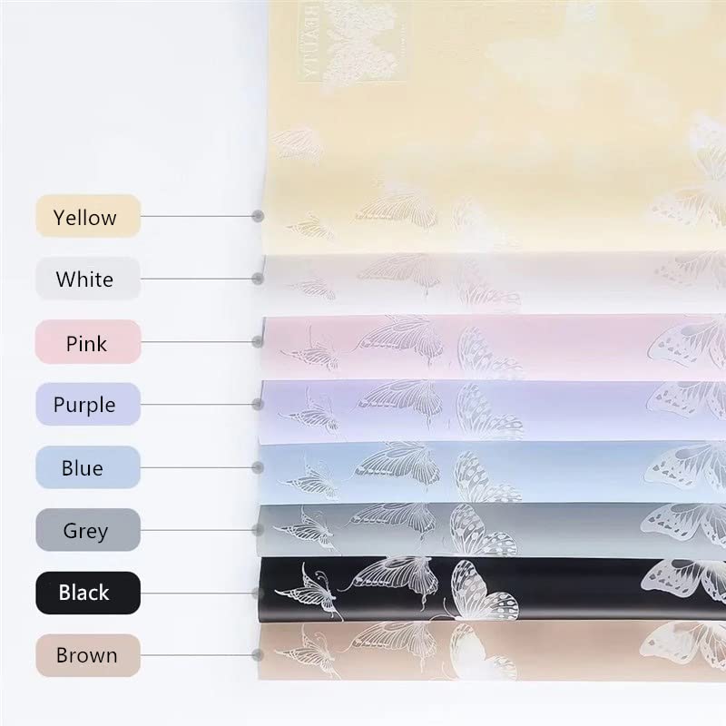 Maomoto 40 Sheet Flower Wrapping Paper with Butterflies Matte Floral Wrapping Paper translucent Waterproof Flower Bouquet Wrapping Paper Sheets Korean Style Wrapping Paper for DIY Craft Gift Wrap - Image 3