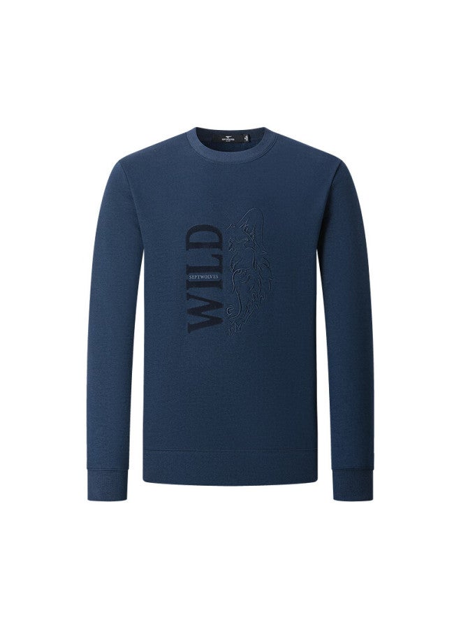 Septwolves Men's Autumn Wolf Head Crew Neck Sweatshirt Casual Versatile Comfortable Men's Top - Image 2