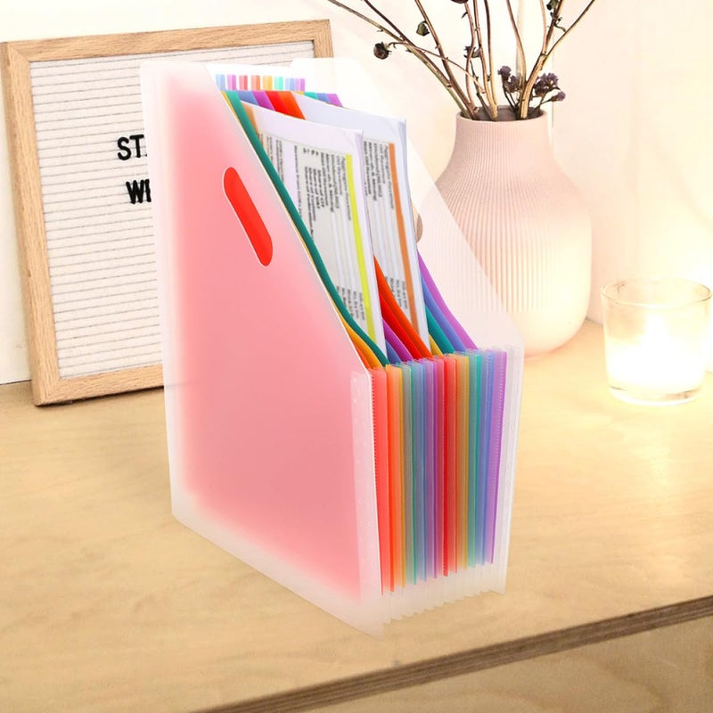 COHEALI 2pcs A4 Accordion File Folder Organizer Diagonal Expandable Standing Storage - Image 5