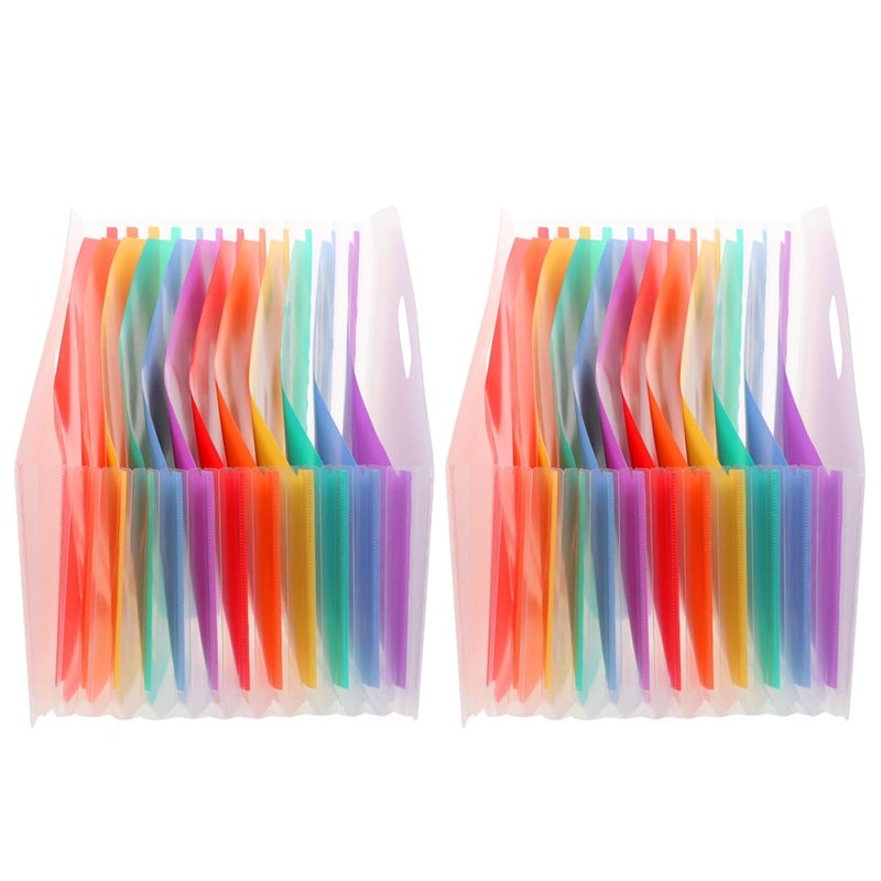 COHEALI 2pcs A4 Accordion File Folder Organizer Diagonal Expandable Standing Storage - Image 2