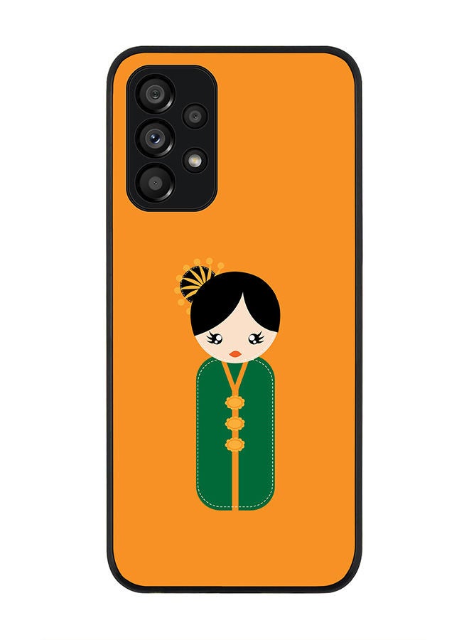 Stylizedd Rugged Black edge case for Samsung Galaxy A23 (LTE/4G) Slim fit Soft Case Flexible Rubber Edges Anti Drop TPU Gel Thin Cover - Japanese Doll - Image 1