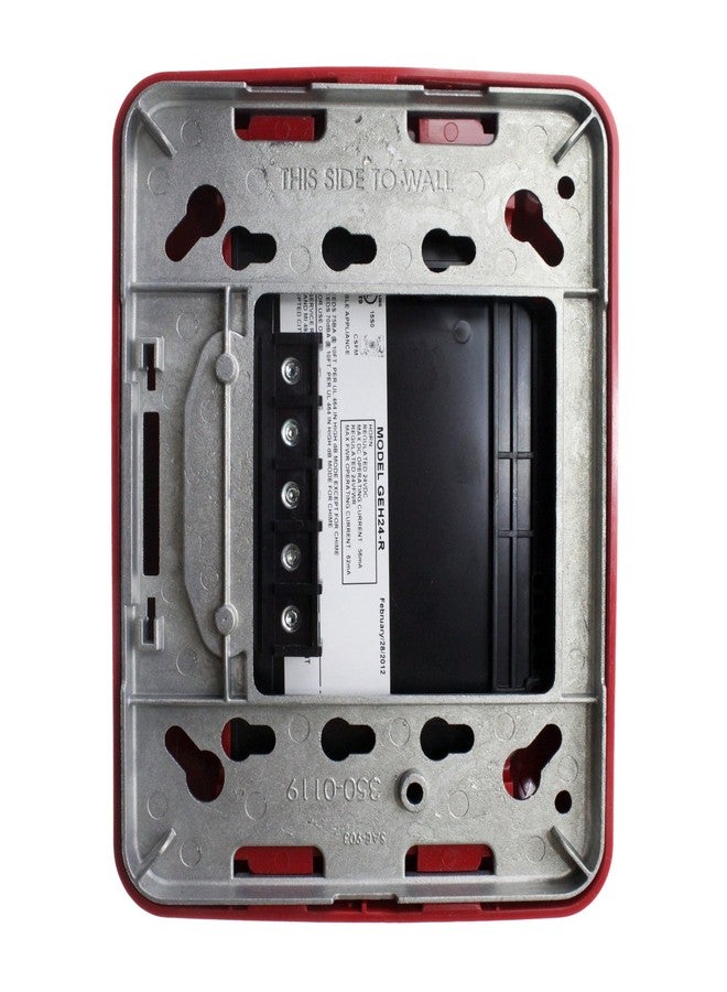 GENTEX GEH24-R 904-1205-002 Remote Audible Alarm Horn, Wall Mount, Red, 24-Vdc, Red - Image 2