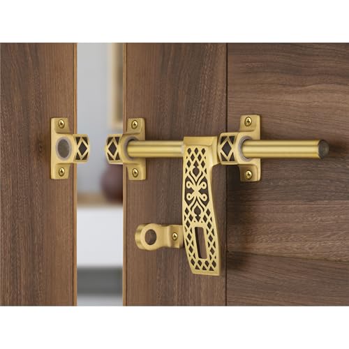 COMPASS Diamod Series Brass Heavy Aldrop for Single Door for Home/Office Door (Coffee Antique, 10 Inch) - Image 4