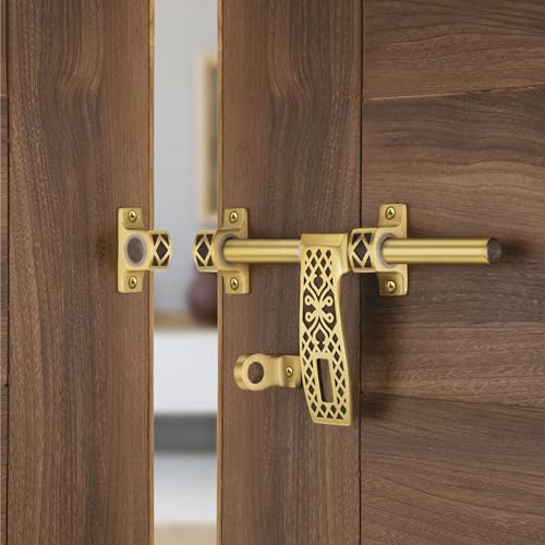 COMPASS Diamod Series Brass Heavy Aldrop for Single Door for Home/Office Door (Coffee Antique, 10 Inch) - Image 1