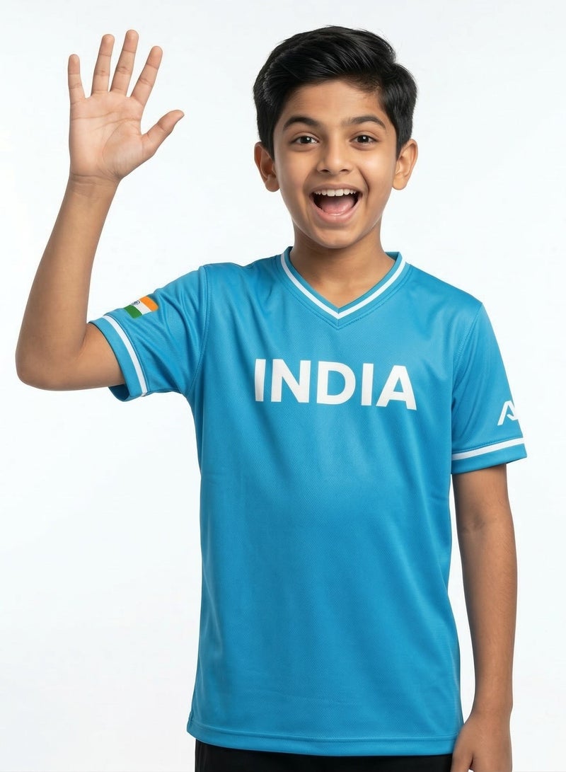 Baseball United India Baseball National Team Kids' Lifestyle V-Neck Jersey - Image 2