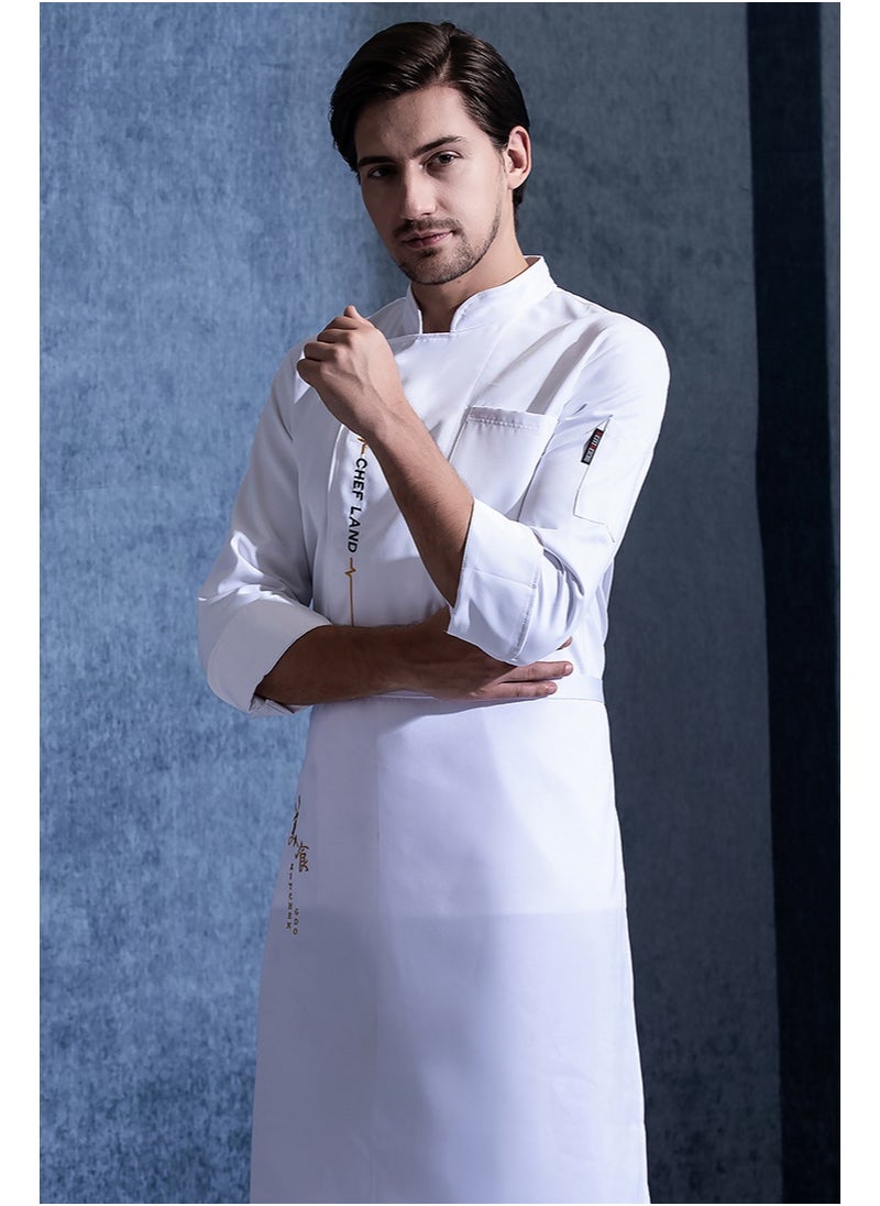 NIBEMINENT men Breathable Chef Uniform   Chef Shirt Restaurant Kitchen Chef Jacket apron works clothes women  - Image 1