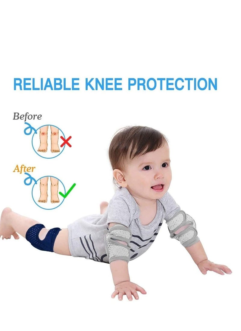 Baby Crawling Anti Slip Knee and Boys Girls Socks Best Infant Gift, Unisex Toddlers Pads, Soft Cotton Assorted Grip Walkers 3 Pairs - Image 3