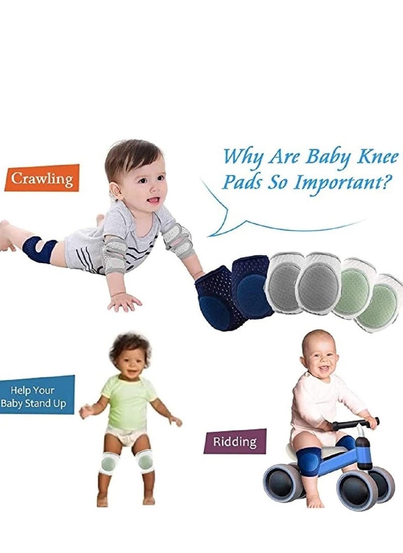 Baby Crawling Anti Slip Knee and Boys Girls Socks Best Infant Gift, Unisex Toddlers Pads, Soft Cotton Assorted Grip Walkers 3 Pairs - Image 2