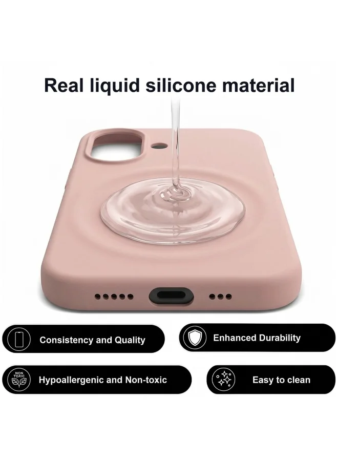 Mobcos Mobcos iPhone 17 Pink Elite Logo Premium Silicone Magnetic Wireless Charging Case for iPhone | Silky Soft Touch | Military-Grade Shockproof Protection | Strong Magnetic Compatibility | Luxury Slim Cover