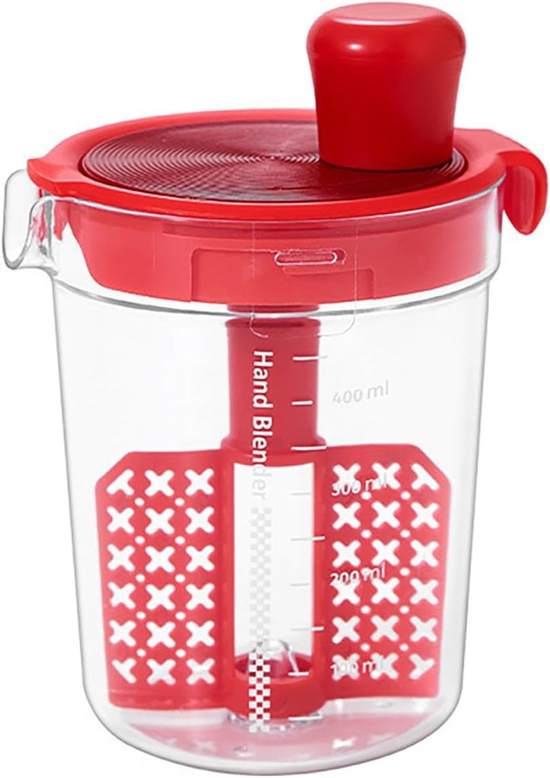halteoly Salad Dressing Shaker Bottle, Salad Dressing Mixer Cup, Egg Liquid Mixing Cup, Manual Mixing Tool for kitchen,vinaigrette dressing bottle (Red) - Image 1