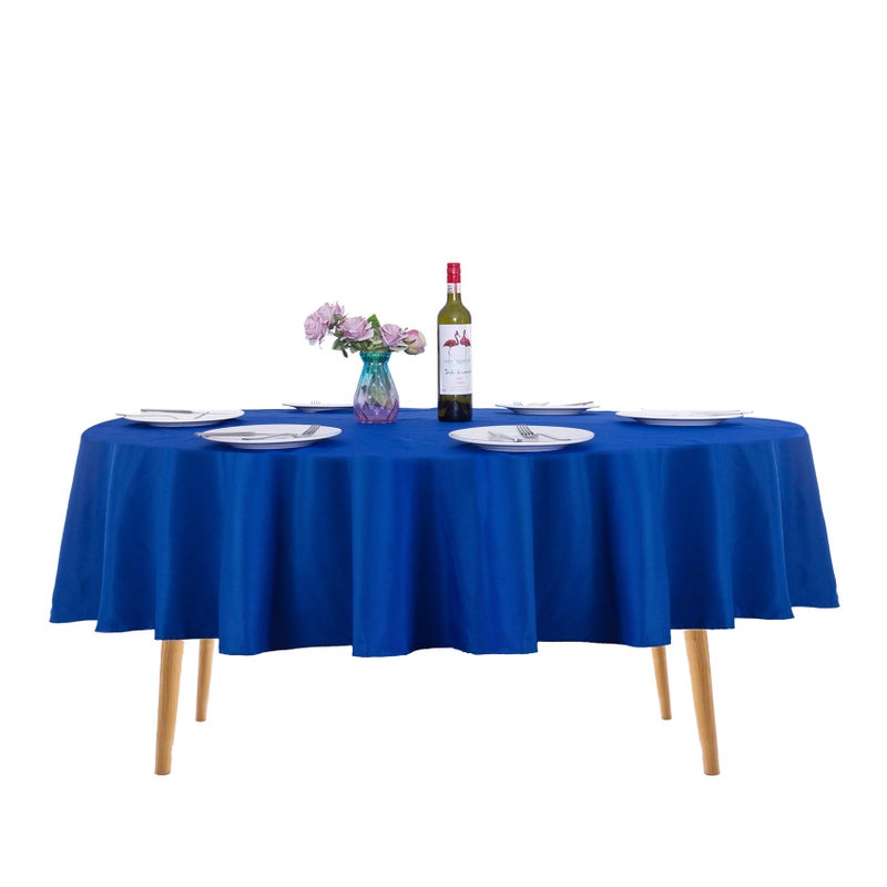 Ascoza 2pack 90 Inch Royal Blue Round Tablecloth in Washable Polyester Fabric for WeddingBanquetRestaurantParties