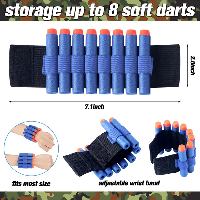 Sosation 12 Sets Tactical Vest Compatible with Nerf Party Favor Accessories, Face Mask Wrist Ammo Holder Toy Gift Supplies (Orange and Blue) - Image 5
