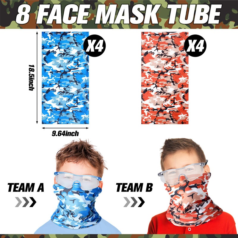 Sosation 12 Sets Tactical Vest Compatible with Nerf Party Favor Accessories, Face Mask Wrist Ammo Holder Toy Gift Supplies (Orange and Blue) - Image 3