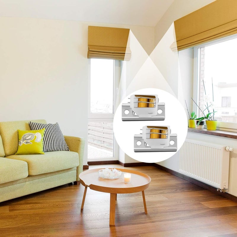 Jetec 4 Pieces White Roman Shade Cord Lock Dual Brass Wheels Stainless Steel Bracket Swivel Type Hold up to 3 Cords Austrian Shade Window Blind Lock for Pleated Shades Woven Wood Shades Bamboo Blinds - Image 4