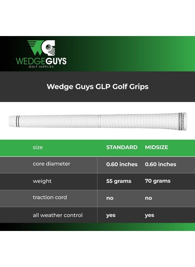 Wedge Guys Guys Glp Velvet Golf Grips 13 Pack With Deluxe Grip Kit | All Weather Performance With Tour Level Traction | In White/Black & Standard/Midsize  - Image 2