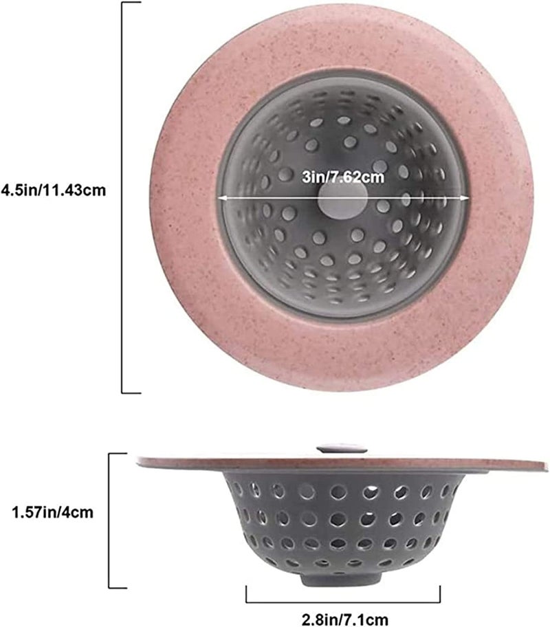 ويوبلز 4 قطع من مصفاة حوض مرنة مضادة للانسداد، مصفاة حوض سيليكون بقطر 4.5 بوصة، مصفاة حوض مطبخ وسدادة مضادة للانسداد (4 قطع) - Image 3