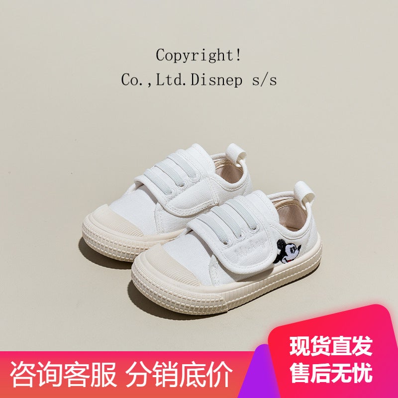 Children'S Shoes 2025 Baby Kindergarten Shoes For Girls Low-Top Indoor Canvas Shoes For Boys Non-Slip Casual White Shoes - Image 2