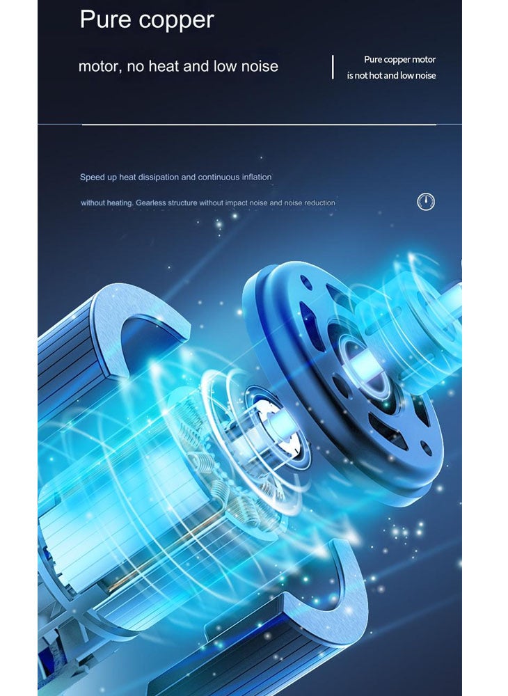 Laapveey Digital Car Tyre Inflator Air Compressor with Auto Stop and LED Light 12V Fast Portable Air Pump for Car Bicycle Motorcycle Ball Air Mattress - Image 5