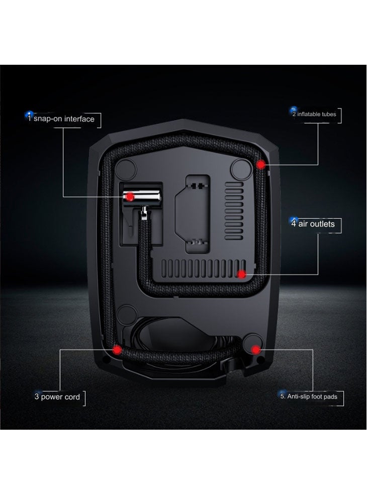 Laapveey Digital Car Tyre Inflator Air Compressor with Auto Stop and LED Light 12V Fast Portable Air Pump for Car Bicycle Motorcycle Ball Air Mattress - Image 4