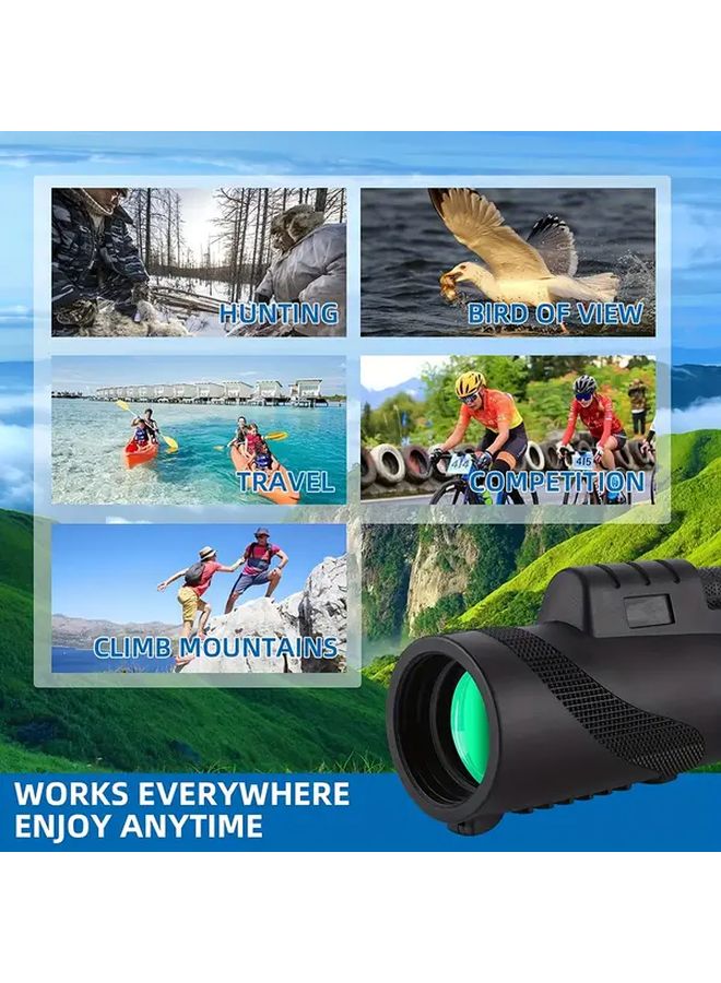 Green Monocular Telescope 8x42 HD High Power Magnification Manual Focus Portable for Astronomy Bird Watching - Image 4