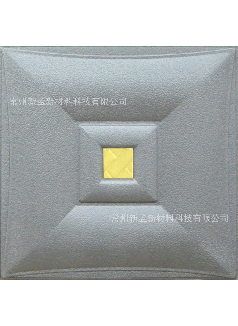 30# lens 3D 3D soft bag Wall living room bedroom TV background wall anti-collision self-adhesive decoration wall sticker R11-1 silver gray 