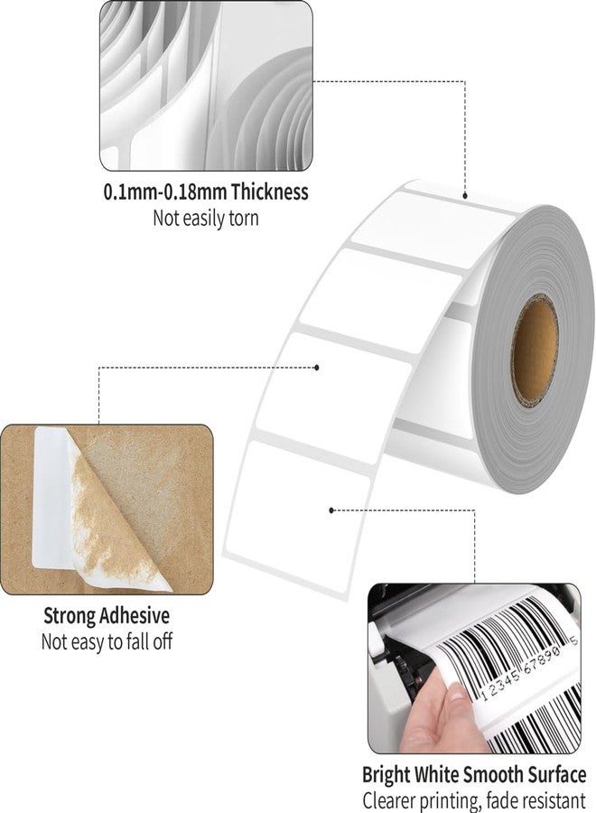 Tapsin 2.25 x 1.25 Thermal Labels, Printable Blank Label Stickers 6000 Label Papers for Barcode Labels, FNSKU, Mailing, Shipping, Compatible with Rollo, Zebra and More Thermal Printer - Image 3